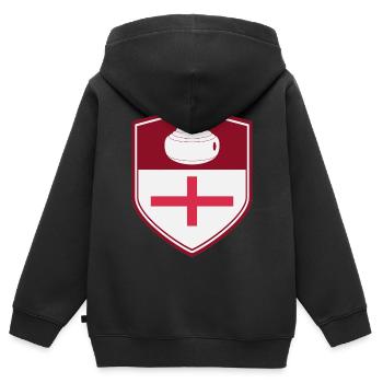 England Flag Curling Team Winter Eissport - Kinder Premium Organic Zip Hoodie - Schwarz - Hinten - AI Model Kid Male (0cm)