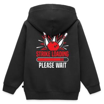 Strike Chargement Bowling - Sweat Premium à capuche zippé enfant bio - noir - Dos - AI Model Kid Male (0cm)