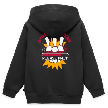 Strike Loading Bowling - Kinder Premium Organic Zip Hoodie - Schwarz - Hinten - AI Model Kid Male (0cm)