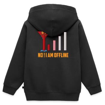 I am offline battery empty no internet reception - Kids Premium Organic Zip-up Hoodie - black - Back - AI Model Kid Male (0cm)