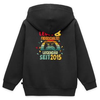 8. Geburtstag Kinder Gaming Gamer Zocker Geschenk - Kinder Premium Organic Zip Hoodie - Schwarz - Hinten - AI Model Kid Male (0cm)