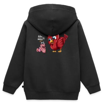 Worm dressed as cat costume Uääh Meow bird - Kids Premium Organic Zip-up Hoodie - black - Back - AI Model Kid Male (0cm)
