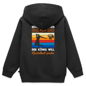 Basketball spielen Ball Basketballer Spieler Sport - Kinder Premium Organic Zip Hoodie - Schwarz - Hinten - AI Model Kid Male (0cm)