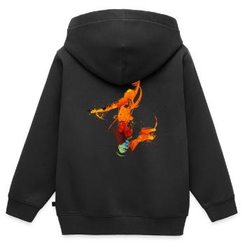 Basketball Player Dunking Jump Fire Flame Retro - Kids Premium Organic Zip-up Hoodie - black - Back - AI Model Kid Male (0cm)