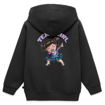 Équipe Fille Petite-Fille Bébé Bébé Nourrisson - Sweat Premium à capuche zippé enfant bio - noir - Dos - AI Model Kid Male (0cm)