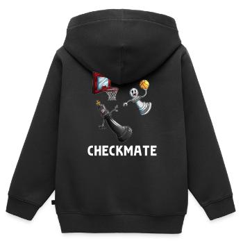 Basketball Dunking Bauer schlägt König Brettspiell - Kinder Premium Organic Zip Hoodie - Schwarz - Hinten - AI Model Kid Male (0cm)