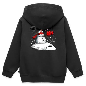 Bonhomme de neige Golf vêtements Golf en hiver Golf Balle - Sweat Premium à capuche zippé enfant bio - noir - Dos - AI Model Kid Male (0cm)