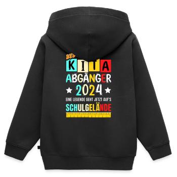 Kita Abgänger 2024 - Kitaabgänger - Kinder Premium Organic Zip Hoodie - Schwarz - Hinten - AI Model Kid Male (0cm)