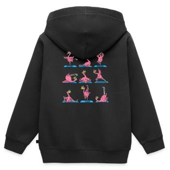 Yoga Flamingo Yogaübung Yogasport Training Outfit - Kinder Premium Organic Zip Hoodie - Schwarz - Hinten - AI Model Kid Male (0cm)