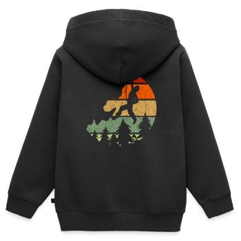 Freizeit Boulder Retro Klettershirt Sportklettern - Kinder Premium Organic Zip Hoodie - Schwarz - Hinten - AI Model Kid Male (0cm)