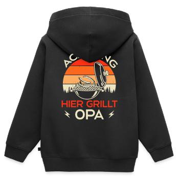 Grillen Grillmeister Opa Grill Geschenkidee - Kinder Premium Organic Zip Hoodie - Schwarz - Hinten - AI Model Kid Male (0cm)