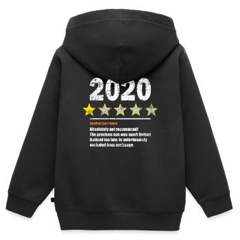Une étoile mauvaise année 2020 non recommandée - Sweat Premium à capuche zippé enfant bio - noir - Dos - AI Model Kid Male (0cm)