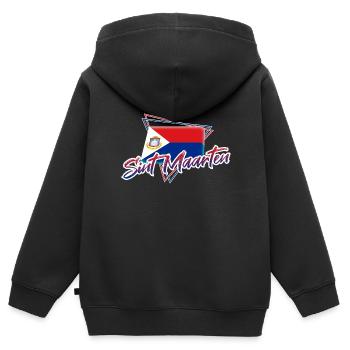 Sint Maarten - Sweat Premium à capuche zippé enfant bio - noir - Dos - AI Model Kid Male (0cm)