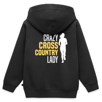 Crosslauf | Cross Country Läufer Berglauf Geschenk - Kinder Premium Organic Zip Hoodie - Schwarz - Hinten - AI Model Kid Male (0cm)