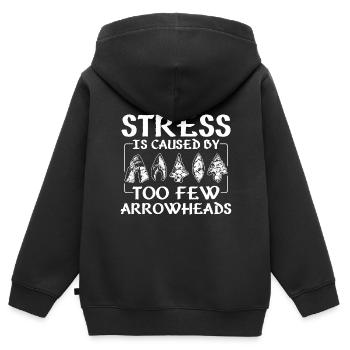 Arrowhead Hunter Gift Ideas | Arrowhead Hunting - Kids Premium Organic Zip-up Hoodie - black - Back - AI Model Kid Male (0cm)