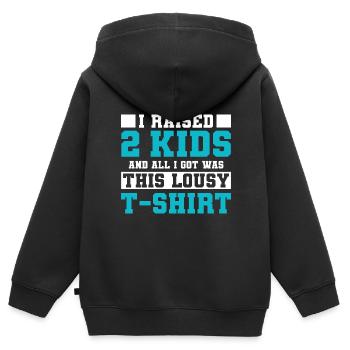 Mutter - Kinder Premium Organic Zip Hoodie - Schwarz - Hinten - AI Model Kid Male (0cm)