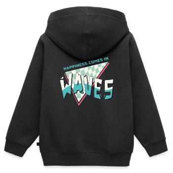 Happiness comes in waves Sommer Strand Retro Surf - Kinder Premium Organic Zip Hoodie - Schwarz - Hinten - AI Model Kid Male (0cm)