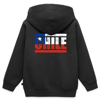 Chile - Kinder Premium Organic Zip Hoodie - Schwarz - Hinten - AI Model Kid Male (0cm)