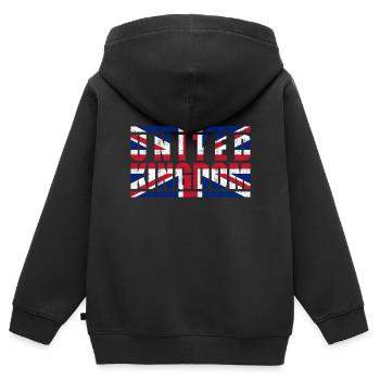 Royaume-Uni - Sweat Premium à capuche zippé enfant bio - noir - Dos - AI Model Kid Male (0cm)