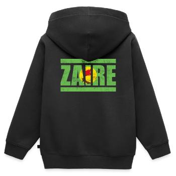 Zaire - Kinder Premium Organic Zip Hoodie - Schwarz - Hinten - AI Model Kid Male (0cm)