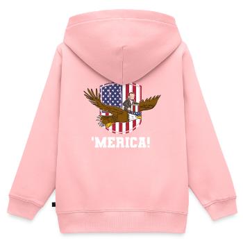 USA Flagge | Patriot Patriotismus Amerika Geschenk - Kinder Premium Organic Zip Hoodie - Rosa - Hinten - AI Model Kid Female (0cm)