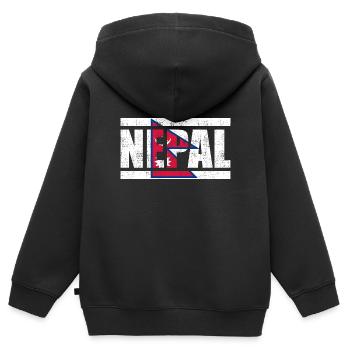Nepal - Kinder Premium Organic Zip Hoodie - Schwarz - Hinten - AI Model Kid Male (0cm)