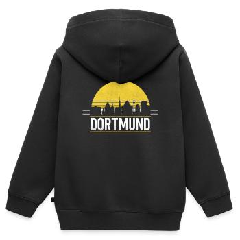 Dortmund Skyline Ruhrpott Ruhr Area Dortmunder - Sweat Premium à capuche zippé enfant bio - noir - Dos - AI Model Kid Male (0cm)