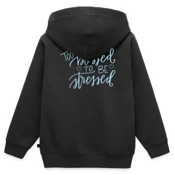 Trop béni pour être stressé - Sweat Premium à capuche zippé enfant bio - noir - Dos - AI Model Kid Male (0cm)