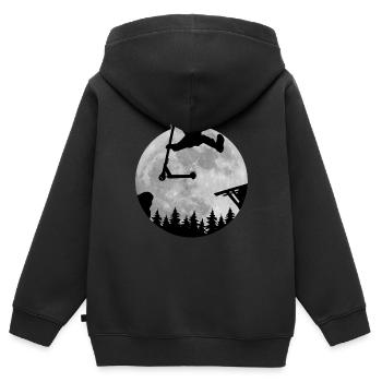 Escooter scooter Stunt Trick Lune - Sweat Premium à capuche zippé enfant bio - noir - Dos - AI Model Kid Male (0cm)