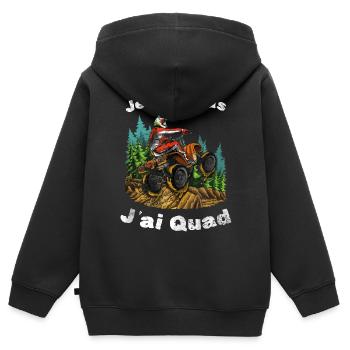 Je Peux Pas J'ai Quad - Sweat Premium à capuche zippé enfant bio - noir - Dos - AI Model Kid Male (0cm)