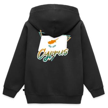 Chypre - Sweat Premium à capuche zippé enfant bio - noir - Dos - AI Model Kid Male (0cm)