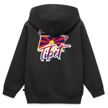 Tibet - Kinder Premium Organic Zip Hoodie - Schwarz - Hinten - AI Model Kid Male (0cm)