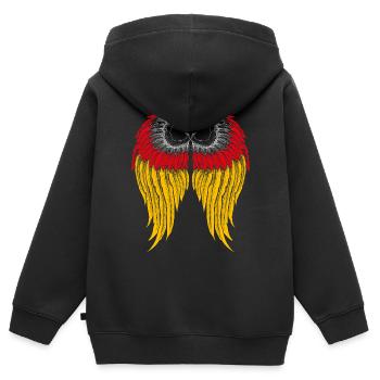 German Wings / Flügel Deutschland - Kinder Premium Organic Zip Hoodie - Schwarz - Hinten - AI Model Kid Male (0cm)