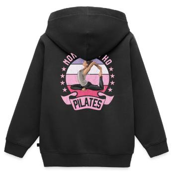 Ich kann keine Pilates Yoga Woman Nice Fitness haben - Kinder Premium Organic Zip Hoodie - Schwarz - Hinten - AI Model Kid Male (0cm)