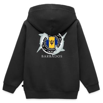 Requin de récif de la Barbade - Sweat Premium à capuche zippé enfant bio - noir - Dos - AI Model Kid Male (0cm)