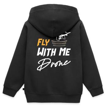Drone Fly With Me - Kinder Premium Organic Zip Hoodie - Schwarz - Hinten - AI Model Kid Male (0cm)