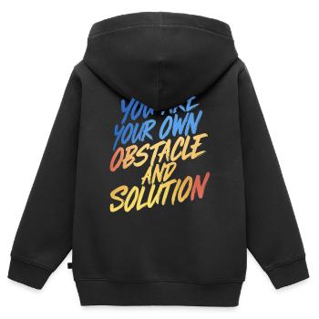 VOUS ÊTES VOTRE PROPRE OBSTACLE ET VOTRE PROPRE SOLUTION - Sweat Premium à capuche zippé enfant bio - noir - Dos - AI Model Kid Male (0cm)