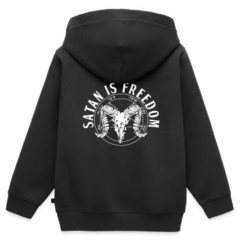 Satanismus Geschenke Satanisten Satanist Satan 666 - Kinder Premium Organic Zip Hoodie - Schwarz - Hinten - AI Model Kid Male (0cm)
