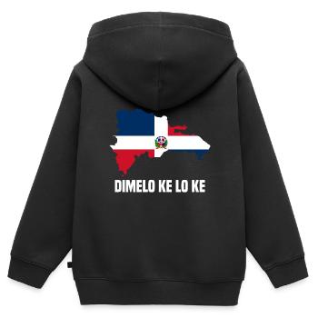Dominikanische Republik - Kinder Premium Organic Zip Hoodie - Schwarz - Hinten - AI Model Kid Male (0cm)
