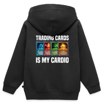 Trading karten - Kinder Premium Organic Zip Hoodie - Schwarz - Hinten - AI Model Kid Male (0cm)