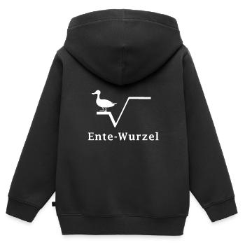 Ente Wurzel - Kinder Premium Organic Zip Hoodie - Schwarz - Hinten - AI Model Kid Male (0cm)