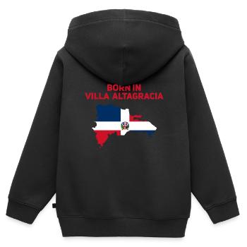 Dominikanische Republik - Kinder Premium Organic Zip Hoodie - Schwarz - Hinten - AI Model Kid Male (0cm)