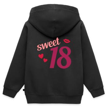 Sweet 18 (Herzen, Lippen) - Kinder Premium Organic Zip Hoodie - Schwarz - Hinten - AI Model Kid Male (0cm)