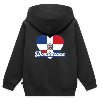 Dominikanische Republik - Kinder Premium Organic Zip Hoodie - Schwarz - Hinten - AI Model Kid Male (0cm)