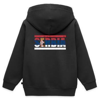 Serbien - Kinder Premium Organic Zip Hoodie - Schwarz - Hinten - AI Model Kid Male (0cm)