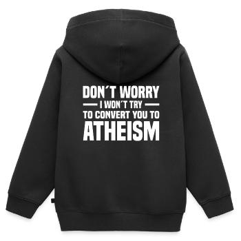 Atheismus Skeptiker Atheisten Atheist Wissenschaft - Kinder Premium Organic Zip Hoodie - Schwarz - Hinten - AI Model Kid Male (0cm)
