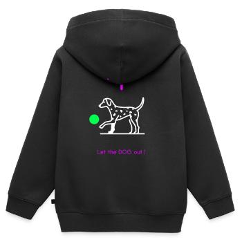 Hund Hund Hund Hund Hund - Kinder Premium Organic Zip Hoodie - Schwarz - Hinten - AI Model Kid Male (0cm)