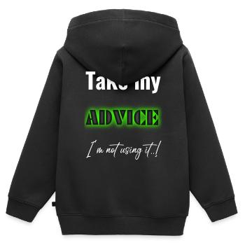 Lustig lustig lustig lustig lustig Lustig - Kinder Premium Organic Zip Hoodie - Schwarz - Hinten - AI Model Kid Male (0cm)