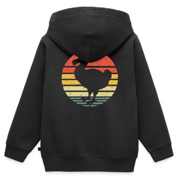 Dodo Vintage - Kinder Premium Organic Zip Hoodie - Schwarz - Hinten - AI Model Kid Male (0cm)