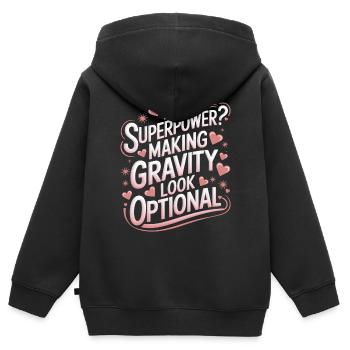 Turnen Turner Gymnastik - Kinder Premium Organic Zip Hoodie - Schwarz - Hinten - AI Model Kid Male (0cm)